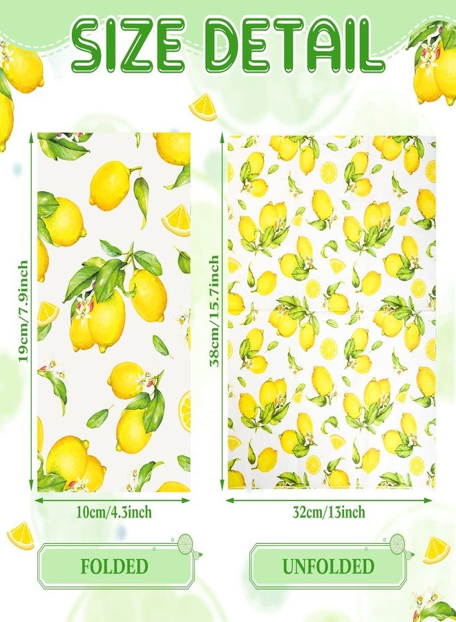 Fumete 150 Pcs Disposable Guest Napkins 3 Ply Lemon Paper Napkins Summer Hand Towels for Bathroom Paper Towels Decorative Napkins for Summer Tea Party Baby Shower - Image 2